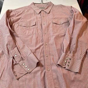Cody James Red Tan Plaid Cowboy Western Shirt XXL